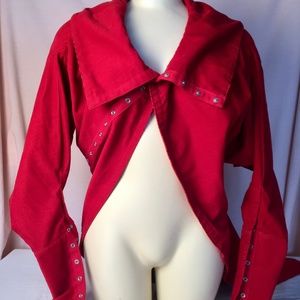 Norma Kamali Rare Red Corduroy Collector Piece